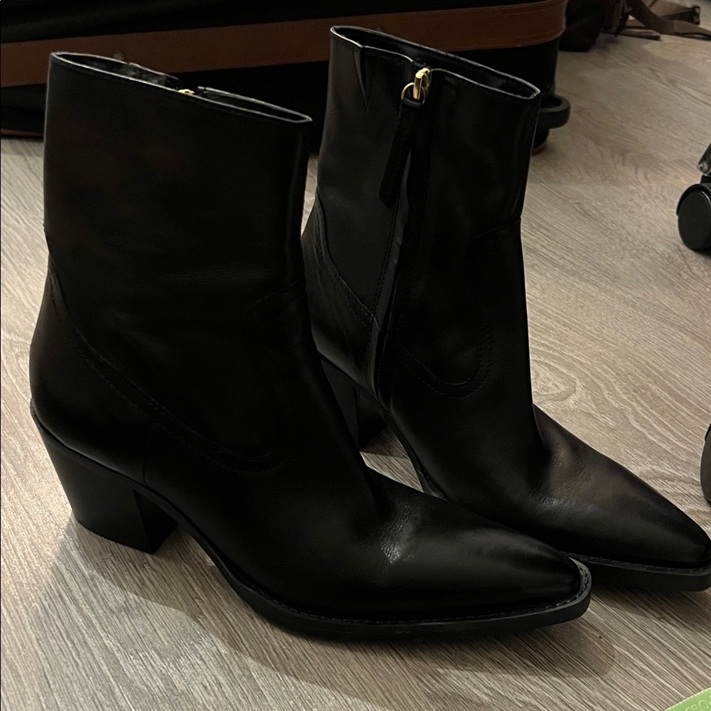 Mango Black Heeled Boots